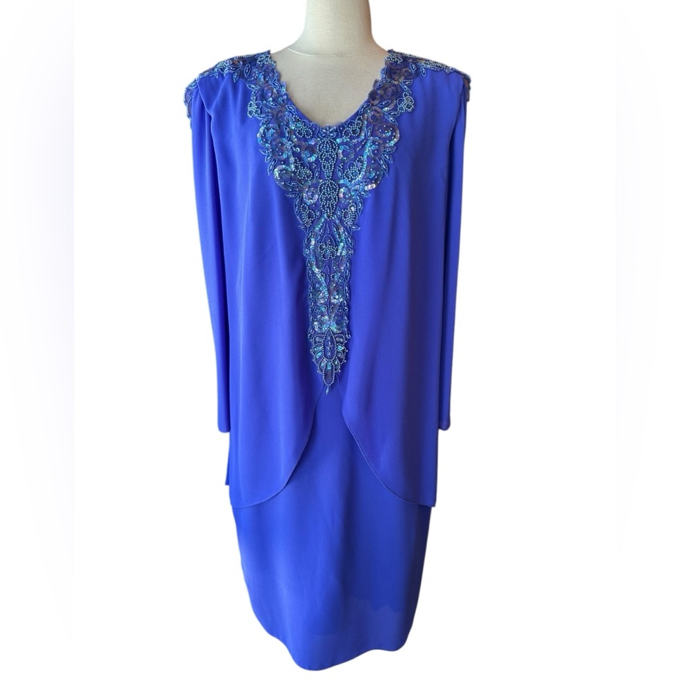 1980s Ursula of Switzerland‎ Sequins & Beaded Formal Dress